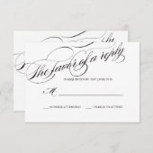 Carte de réponse du Mariage de script florissant (Devant / Derrière)