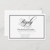 Carte de réponse du Mariage de script gracieux noi (Devant / Derrière)