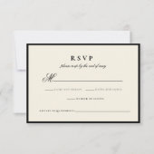 Carte de réponse du Mariage de script minimaliste (Devant)