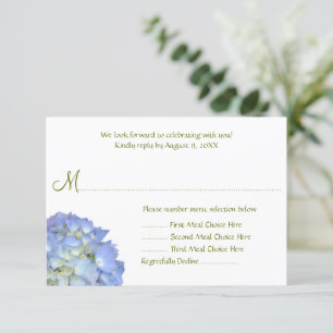 Carte de réponse du Mariage de sélection du menu L