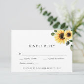 Carte de réponse du Mariage de tournesol d'automne (Debout devant)