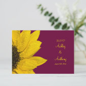 Carte de réponse du Mariage de tournesol - Vin et (Debout devant)