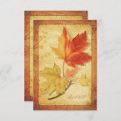Carte de réponse du Mariage des feuilles d'automne (Devant / Derrière)