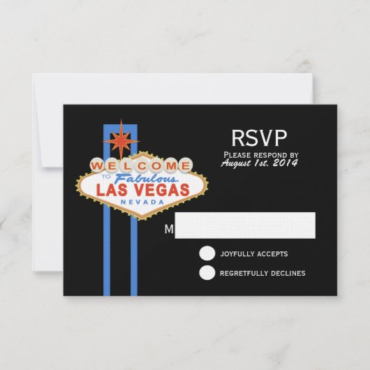 Carte de réponse du Mariage des signes Las Vegas (Devant)