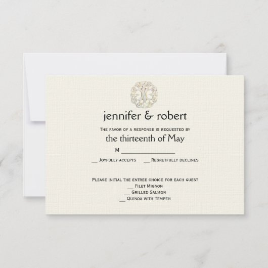 Carte de réponse du Mariage d'or Celtic Tree of Li (Devant)