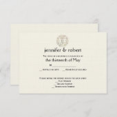 Carte de réponse du Mariage d'or Celtic Tree of Li (Devant / Derrière)