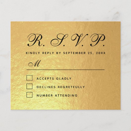 Carte de réponse du Mariage du budget du budget du (Devant)