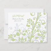 Carte de réponse du Mariage floral Abstrait (Dos)