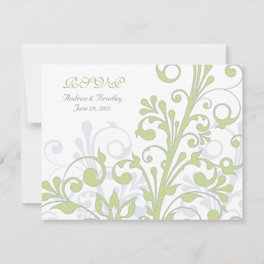 Carte de réponse du Mariage floral Abstrait (Dos)