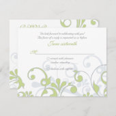 Carte de réponse du Mariage floral Abstrait (Devant / Derrière)