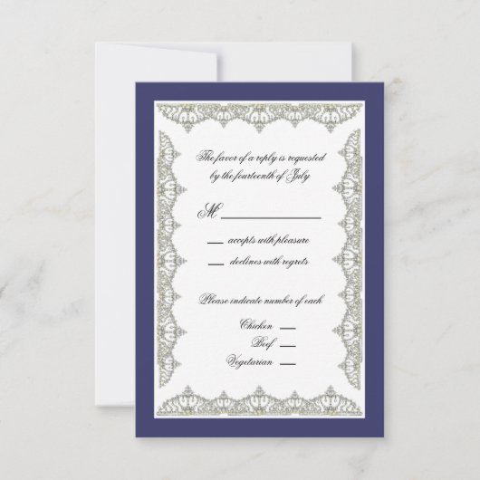 Carte de réponse du Mariage frontalier Royal Tiara (Devant)