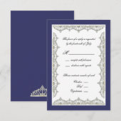 Carte de réponse du Mariage frontalier Royal Tiara (Devant / Derrière)