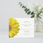 Carte de réponse du Mariage Gerbera Daisy Jaune (Debout devant)