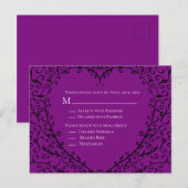Carte de réponse du Mariage gothique du coeur mauv (Devant / Derrière)