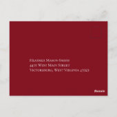 Carte de réponse du Mariage gothique du coeur roug (Dos)