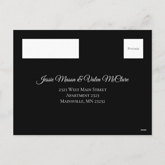 Carte de réponse du Mariage gothique Ravens (Dos)