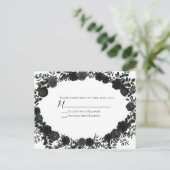 Carte de réponse du Mariage gothique Rose blanc et (Debout devant)