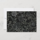 Carte de réponse du Mariage gothique Rose blanc et (Dos)