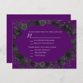 Carte de réponse du Mariage gothique Rose violet e (Devant / Derrière)