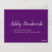 Carte de réponse du Mariage gothique Rose violet e (Dos)