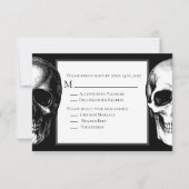 Carte de réponse du Mariage Halloween gothique crâ (Devant)