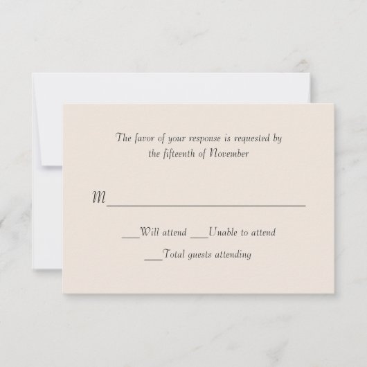 Carte de réponse du Mariage ivoire (Devant)