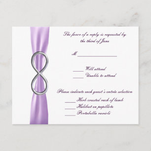 Carte de réponse du Mariage Lavender Infinity