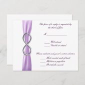 Carte de réponse du Mariage Lavender Infinity (Devant / Derrière)
