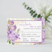 Carte de réponse du Mariage Lilac violet (Debout devant)
