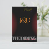 Carte de réponse du Mariage monogramme (Debout devant)