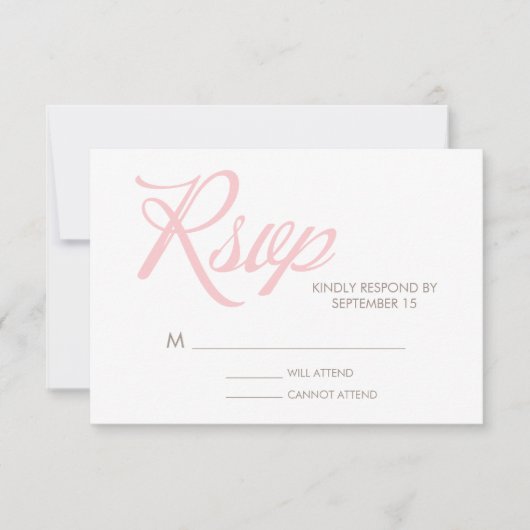 Carte de réponse du Mariage Motif Zigzag (Devant)