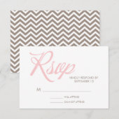 Carte de réponse du Mariage Motif Zigzag (Devant / Derrière)