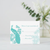 Carte de réponse du Mariage Peacock (Debout devant)