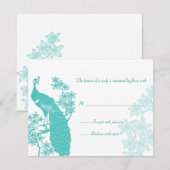 Carte de réponse du Mariage Peacock (Devant / Derrière)