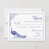 Carte de réponse du Mariage Peacock (Devant)