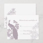Carte de réponse du Mariage Peacock (Devant / Derrière)