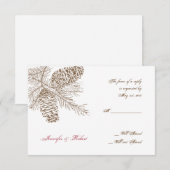 Carte de réponse du Mariage Pine Cone Nature (Devant / Derrière)