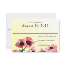 Carte de réponse du Mariage Pink Poppies