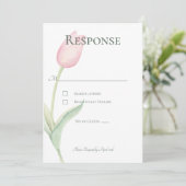 Carte de réponse du Mariage Pink Tulip (Debout devant)