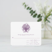 Carte de réponse du Mariage Plum Swirl Tree (Debout devant)