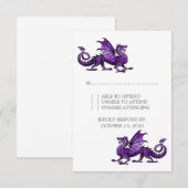 Carte de réponse du Mariage Purple Dragon (Devant / Derrière)