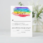 Carte de réponse du Mariage Rainbow Watercolor (Debout devant)