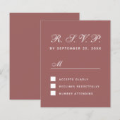 Carte de réponse du Mariage Rose du budget RSVP Ci (Devant / Derrière)