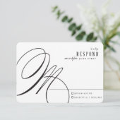 Carte de réponse du Mariage rose Gold Delicate (Debout devant)