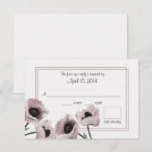 Carte de réponse du Mariage rose pavot (Devant / Derrière)