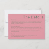 Carte de réponse du Mariage rose rétro (Devant)