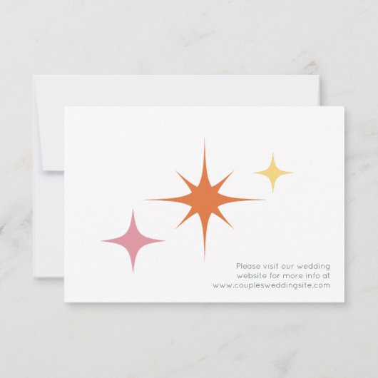 Carte de réponse du Mariage rose rétro (Dos)