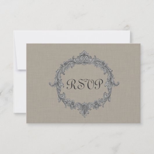 Carte de réponse du Mariage RSVP à la structure en (Devant)