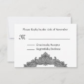 Carte de réponse du Mariage RSVP à la structure en (Dos)