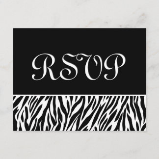 Carte de réponse du Mariage RSVP en noir blanc Zeb